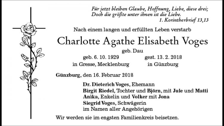 Charlotte Agathe Elisabeth Voges