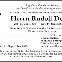 Herrn Rudolf Doriat