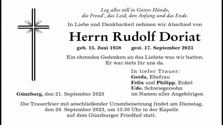 Herrn Rudolf Doriat