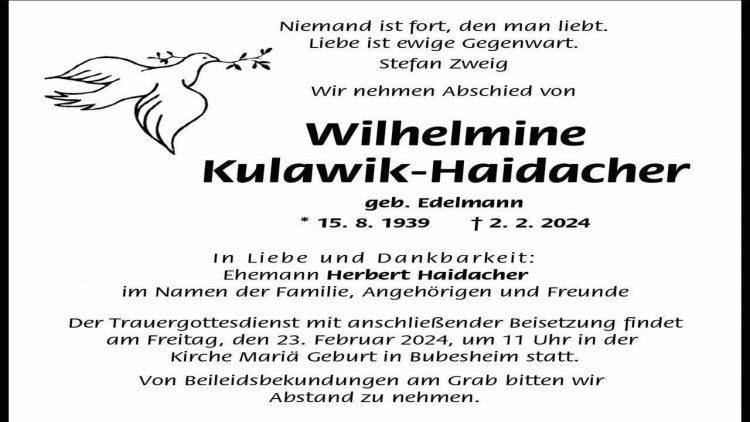 Wilhelmine Kulawik-Haidacher