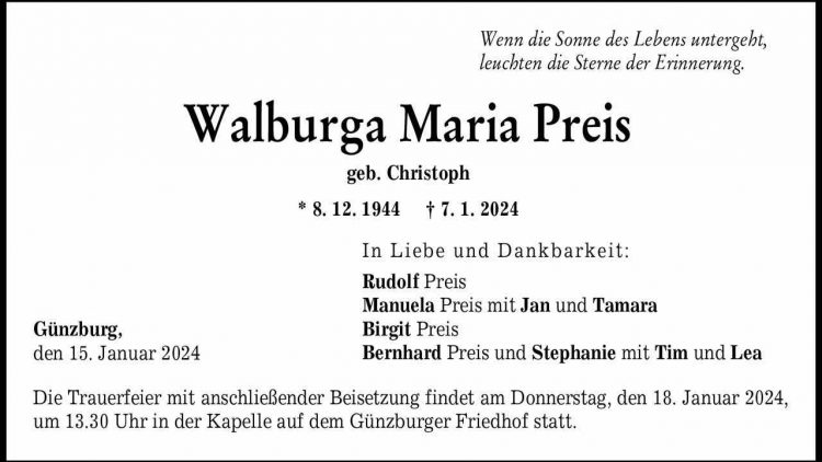 Walburga Maria Preis